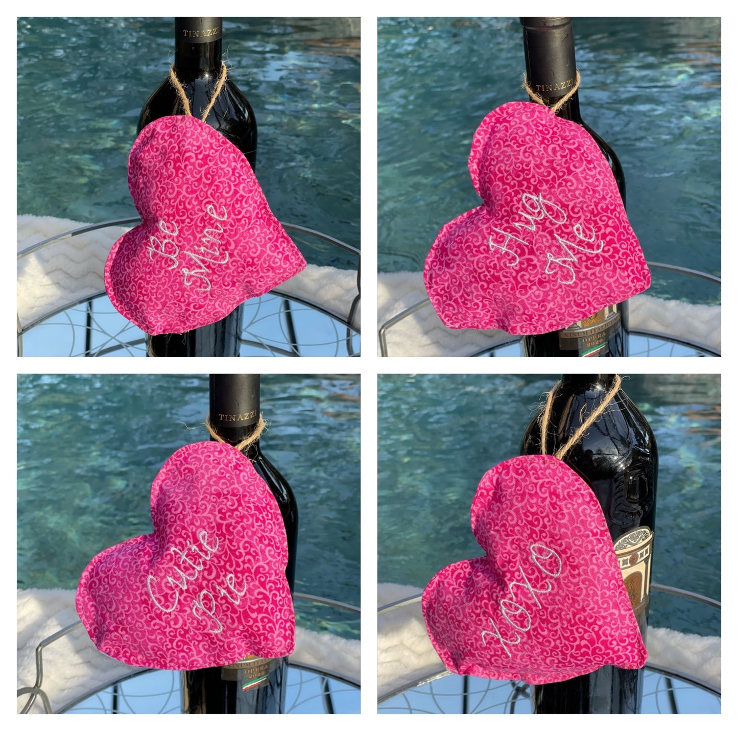 Puffy Valentine’s Hearts, Embroidered Candy Hearts Ornaments