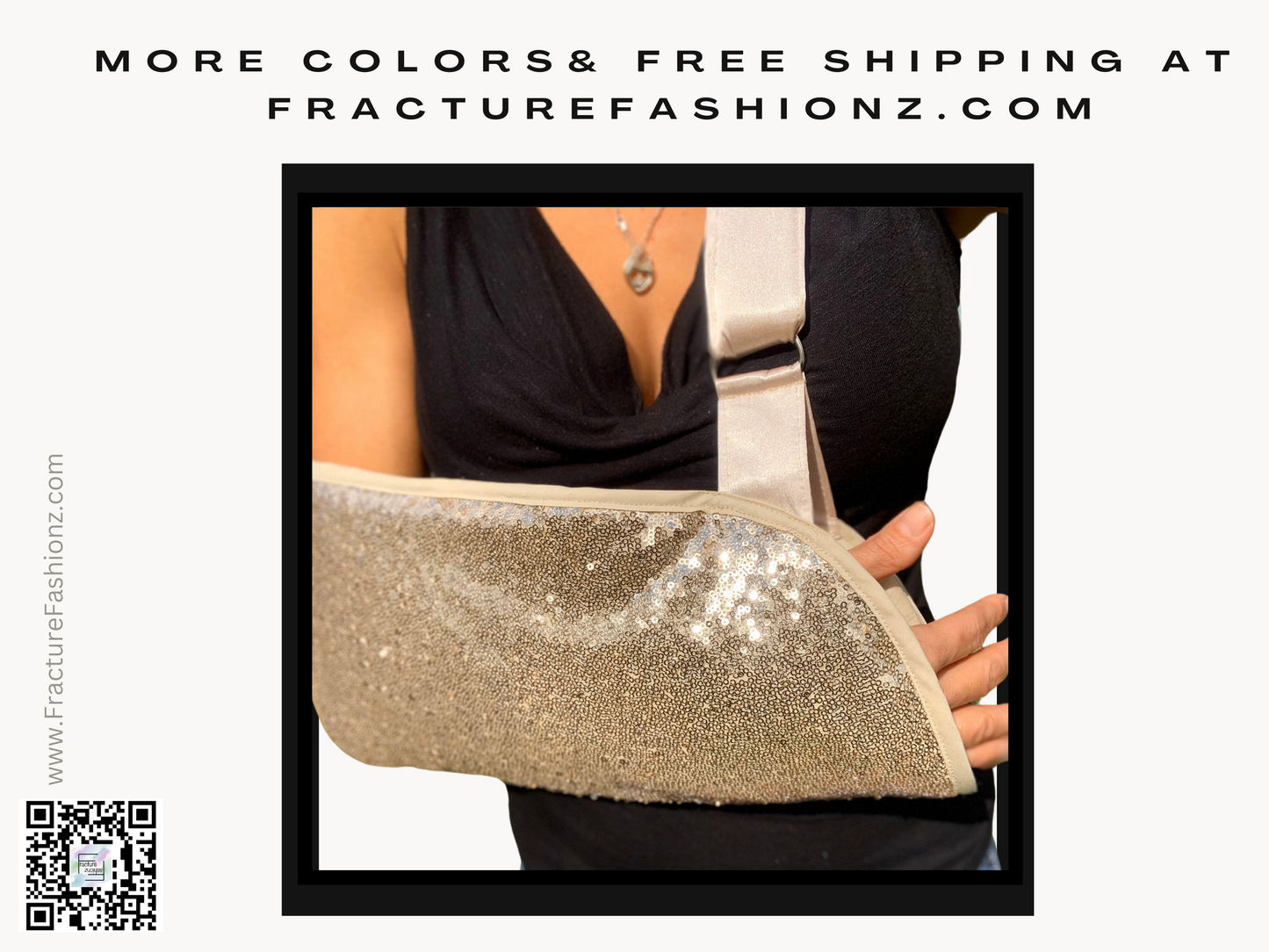 Tossed Sequins Bling Arm Sling - White, Black, Gold, Silver