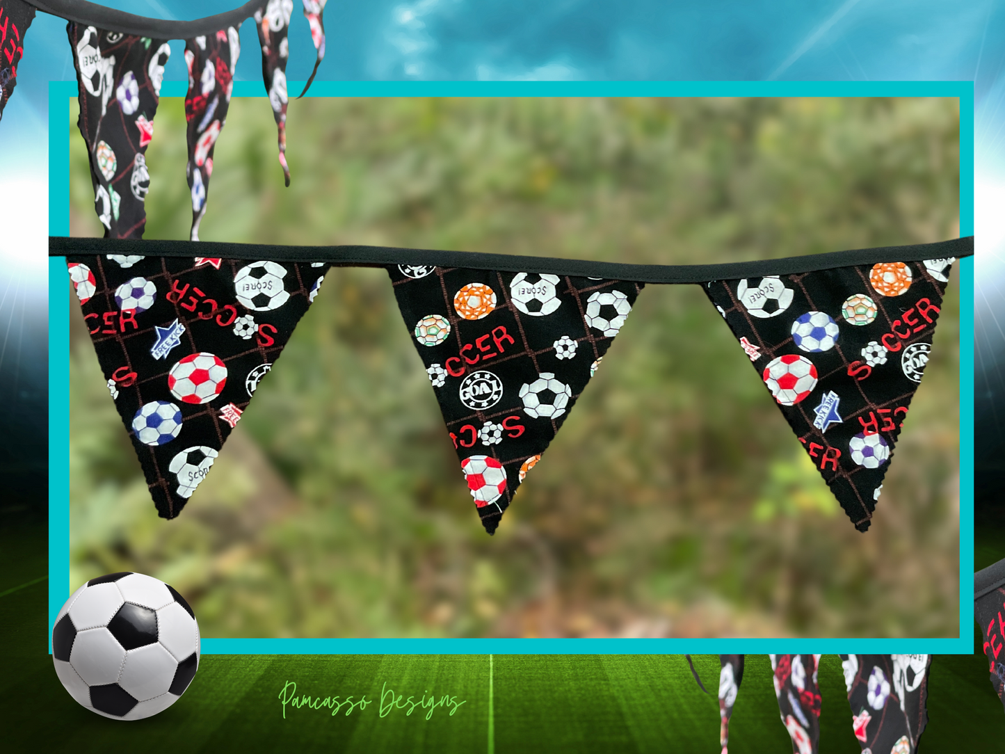 Soccer Bunting, Birthday Party Flags, End of Season party decorations