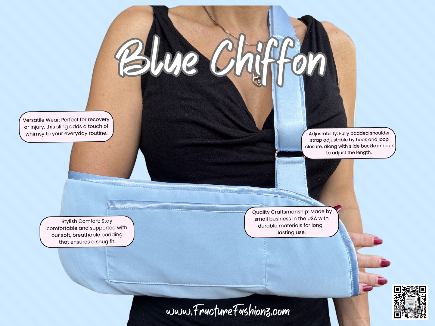Arm Sling | Blue Chiffon Arm Sling