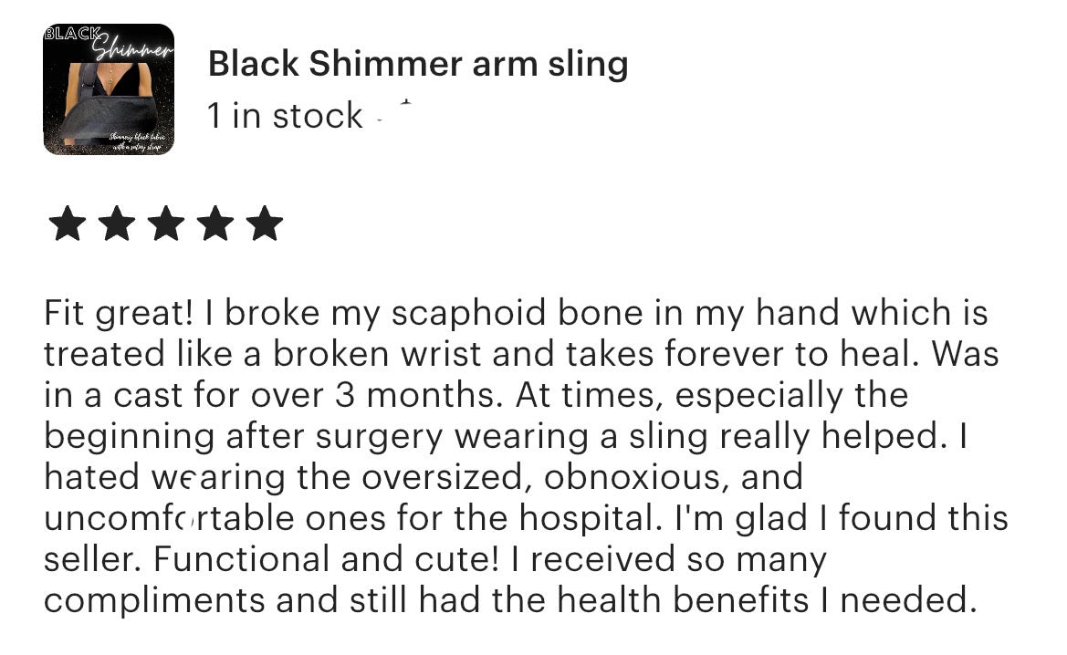 Black Shimmer Arm Sling