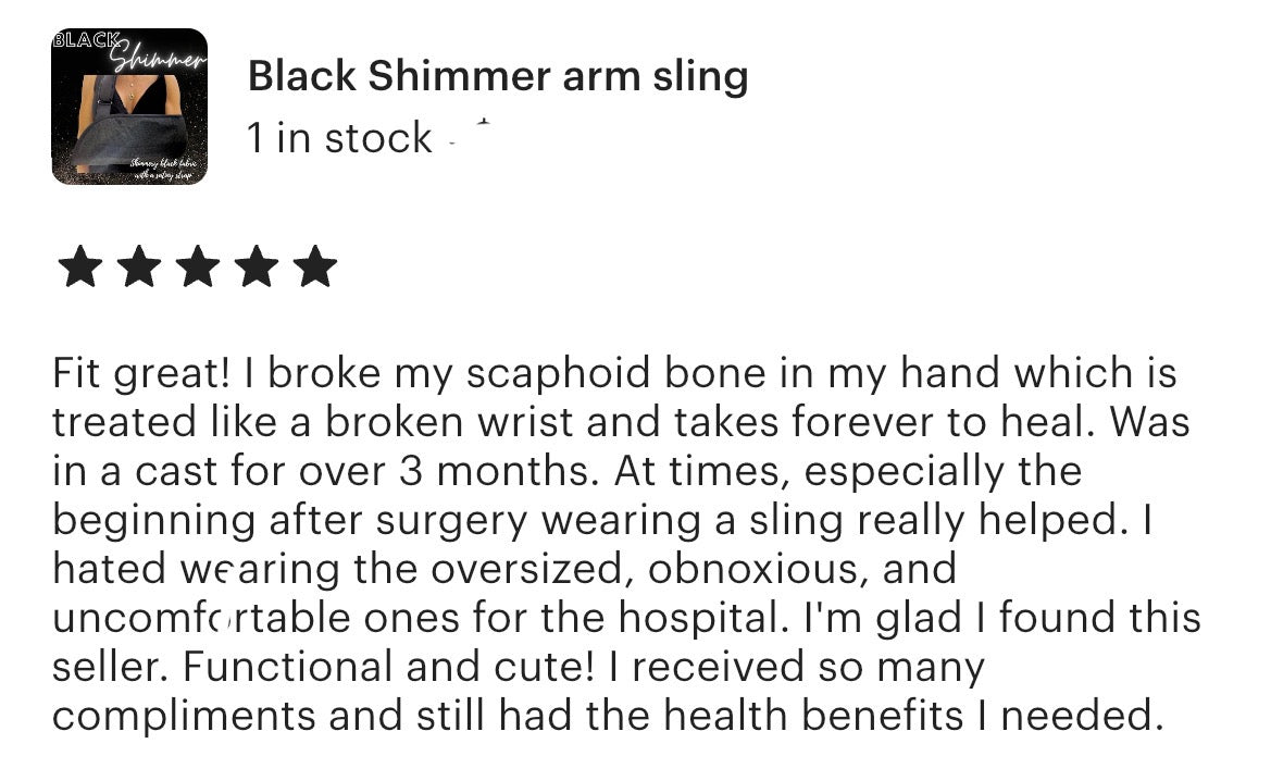 Arm Sling | Black Shimmer Designer Arm Sling