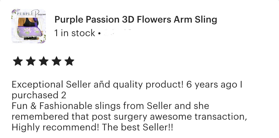 Arm Sling | Purple Passion 3D Flowers Designer Arm Sling