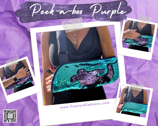 Peek-a-Boo Purple Reversible Sequins Arm Sling