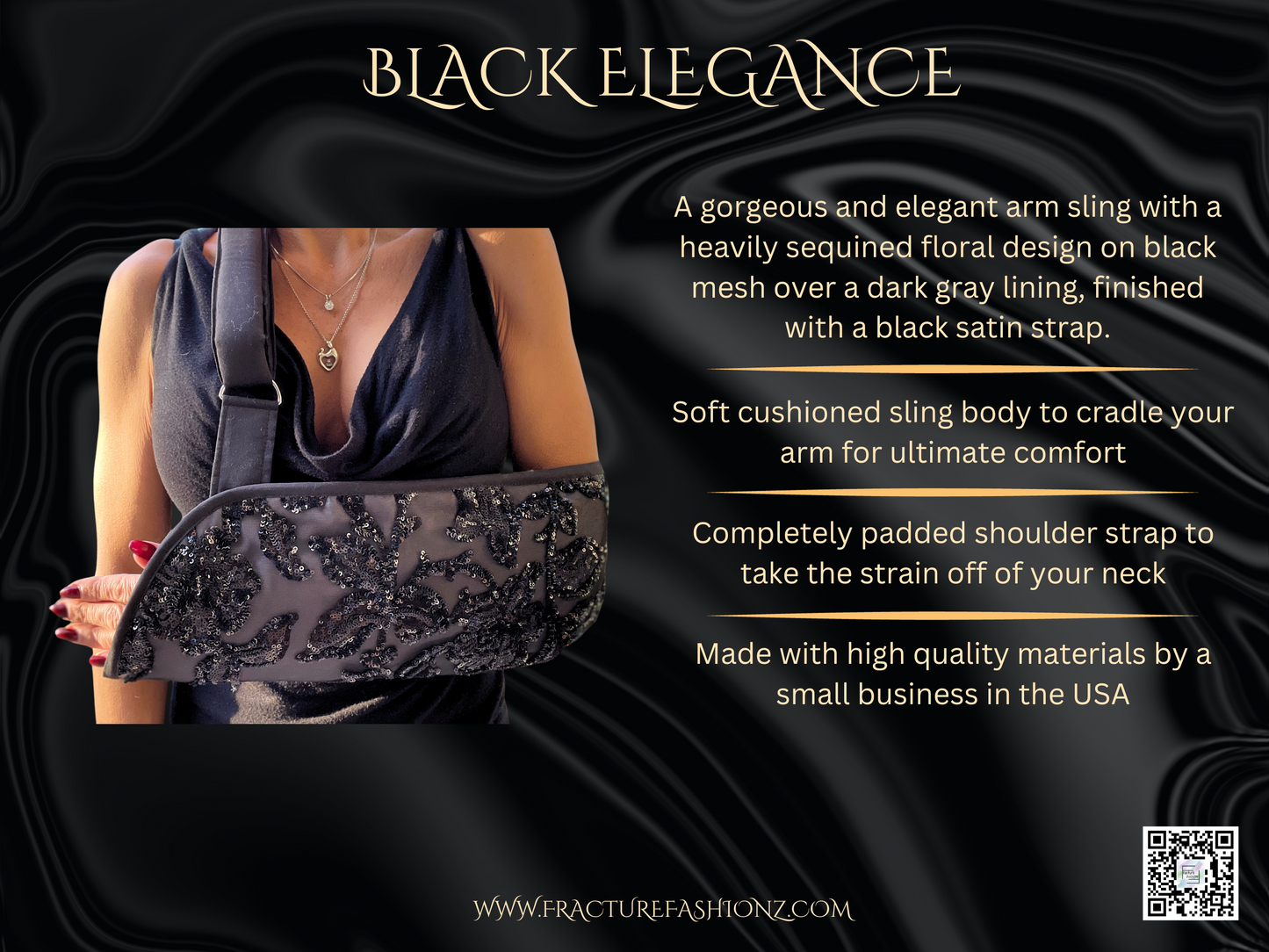 Black Elegance Sequins Arm Sling