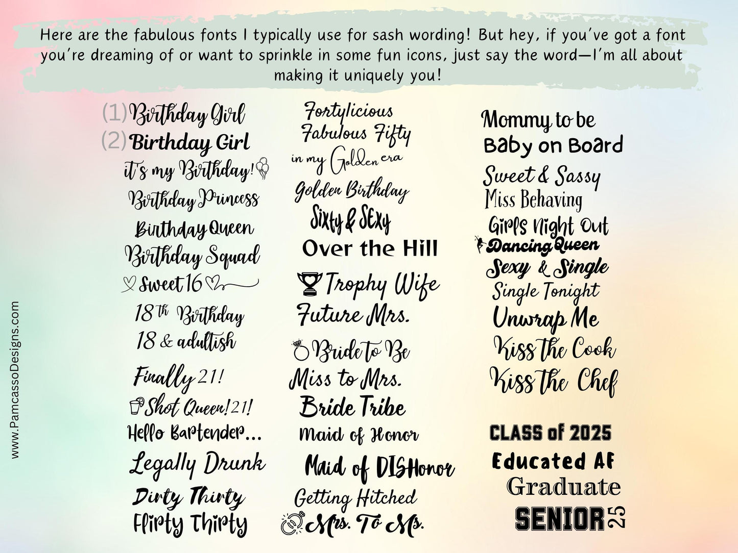 Sash | Chic Black and Pink Sequins Customizable Party Sash