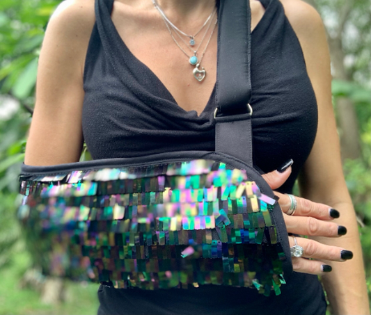 Rectangle Iridescent Sequins Arm Sling