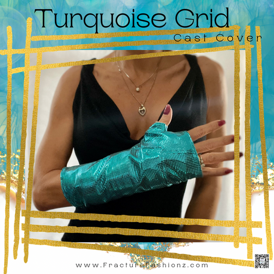 Turquoise Grid Cast Cover
