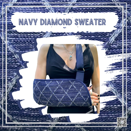 Navy Diamond Sweater Arm Sling