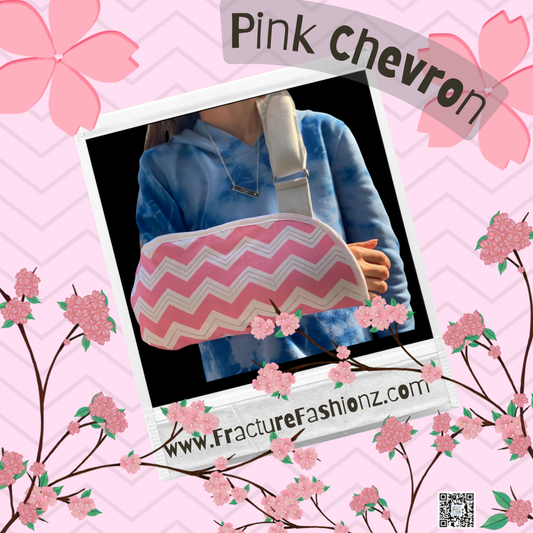 pink chevron padded arm sling