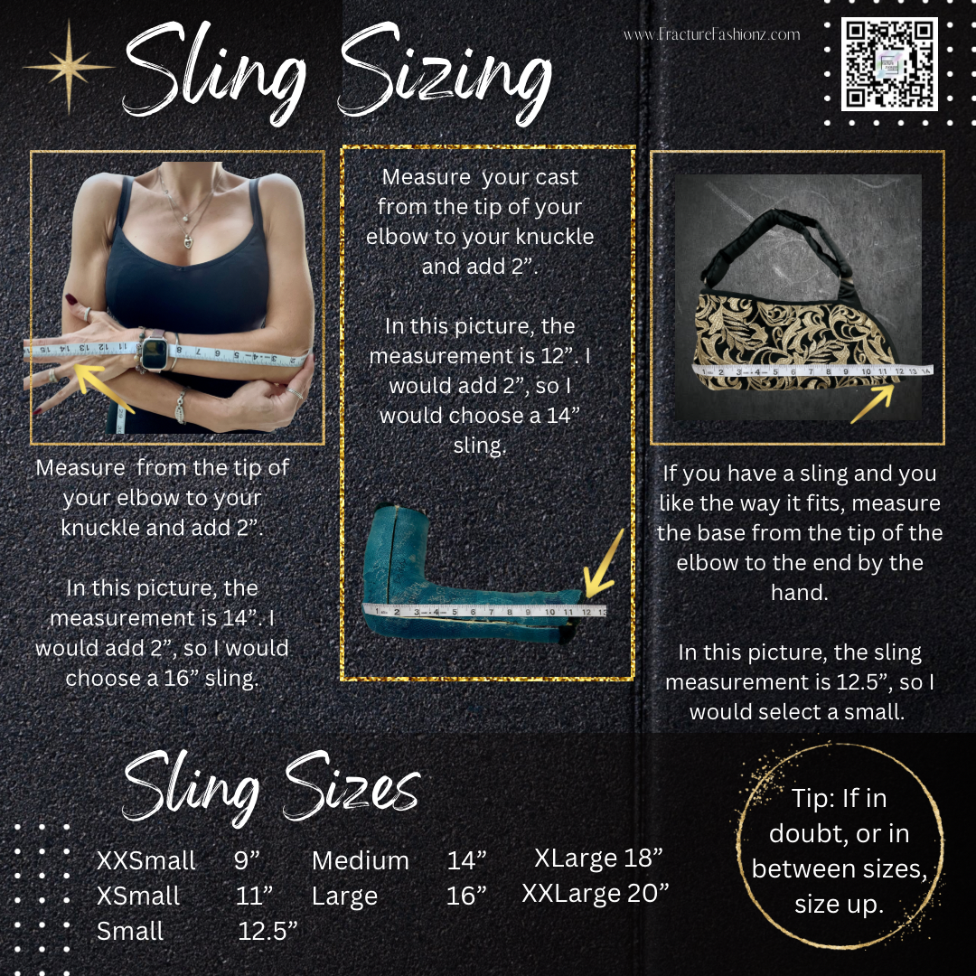 Arm sling  sizing guide