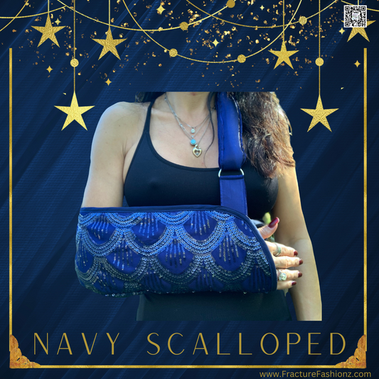 Navy Scalloped Arm Sling