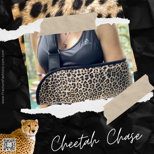 chiffon cheetah print padded arm sling
