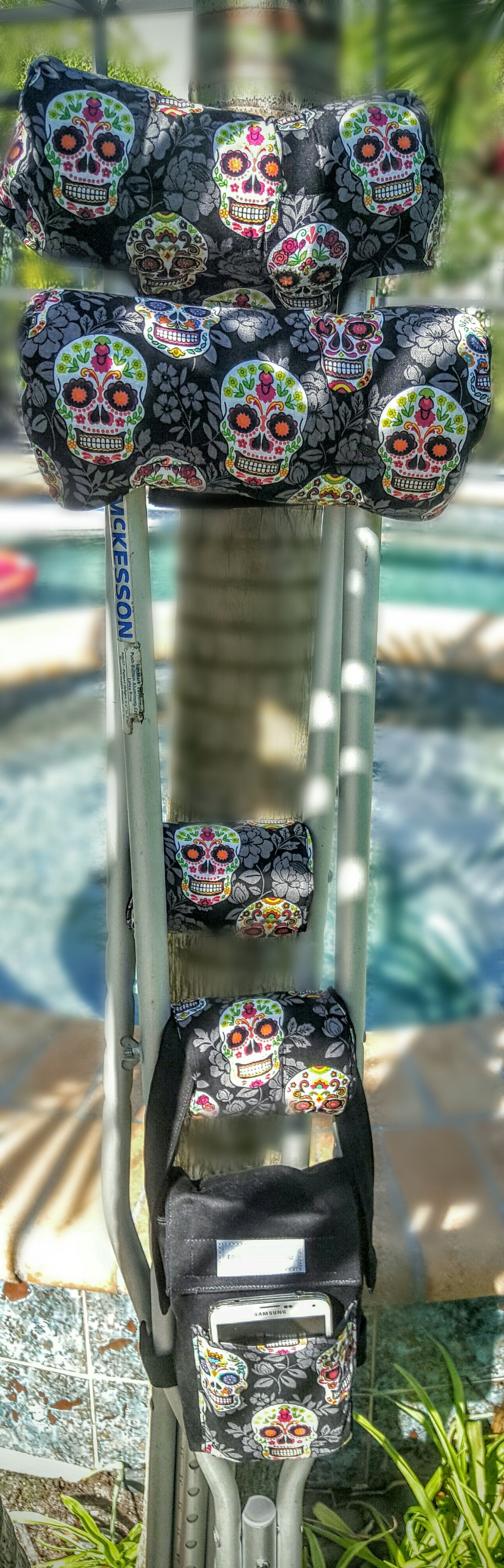 Sugar Skull Crutch Covers