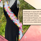 White Sequin Fabric Sash Stole with Colorful Embroidered Flowers & Pink Satin Bow – Customizable Celebration Sash - Sweet 16 - Birthday