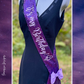 regal purple sequins customizable sash for birthdays or celebrations