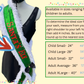 Écharpe | Étole à sequins verts « L'elfe du Père Noël » avec bordure en fourrure – Tenue écharpe de Noël du Père Noël