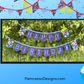 Bunting | Customizable Heavy Duty Canvas Happy Birthday Bunting with Embroidered Letters Interchangeable Theme Panels