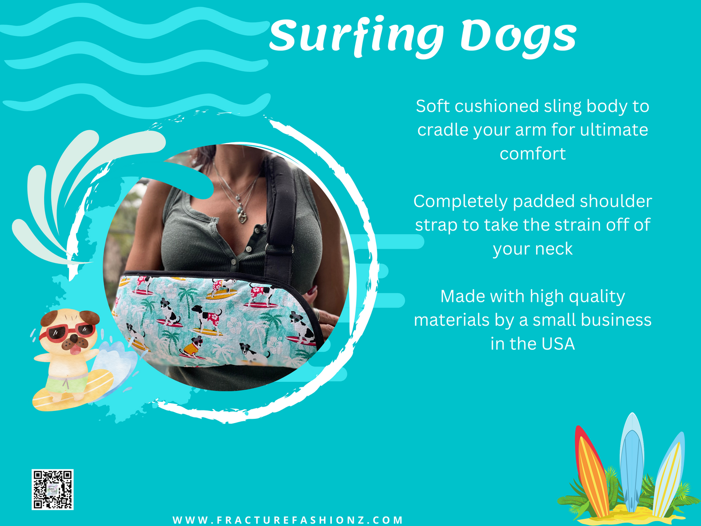 Surfing Dog Arm Sling