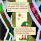 Écharpe | Étole à sequins verts « L'elfe du Père Noël » avec bordure en fourrure – Tenue écharpe de Noël du Père Noël