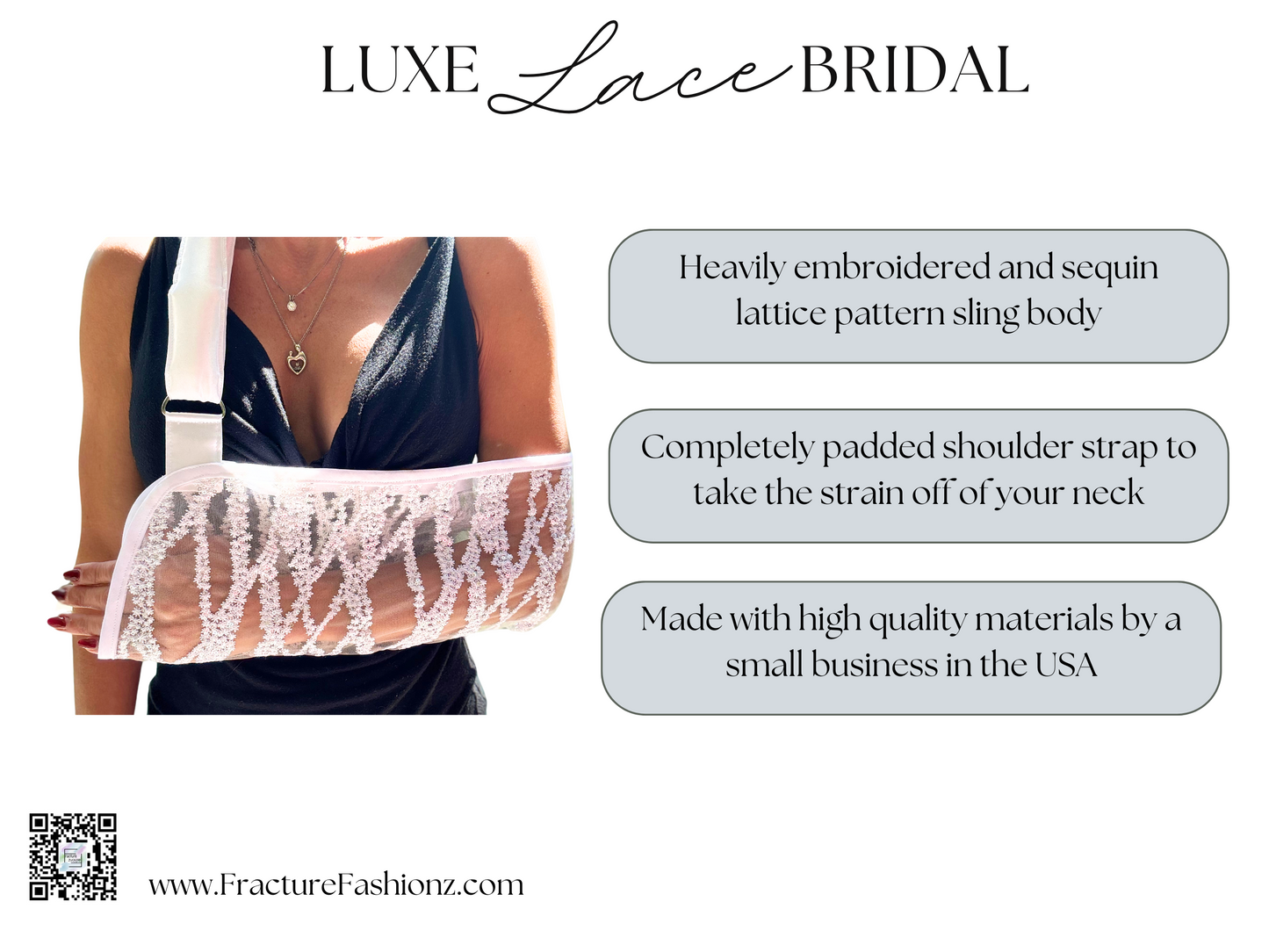 Arm Sling | Luxe Lace Bridal Designer Arm Sling