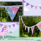 Unicorn Dreams Bunting Garland - Pink Purple Party Decoration, Birthday Party Flags
