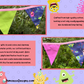 Guirlande | Guirlande de fanions en coton colorée sur le thème des monstres - Décoration de drapeaux de fête