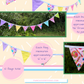 Guirlande | Guirlande de fanions en tissu "Douces gâteries pastel" - Décoration de fanions pour fête à thème bonbons et desserts