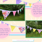 Guirlande | Guirlande de fanions en tissu "Douces gâteries pastel" - Décoration de fanions pour fête à thème bonbons et desserts