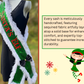 Écharpe | Étole à sequins verts « L'elfe du Père Noël » avec bordure en fourrure – Tenue écharpe de Noël du Père Noël