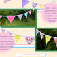 Guirlande | Guirlande de fanions en tissu "Douces gâteries pastel" - Décoration de fanions pour fête à thème bonbons et desserts