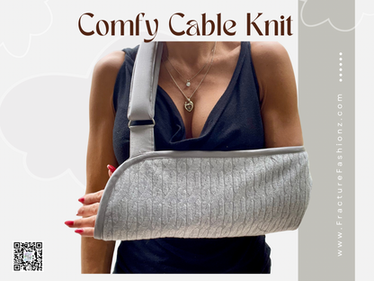 Arm Sling | Comfy Cable Knit Sweater Arm Sling - stylish injury support