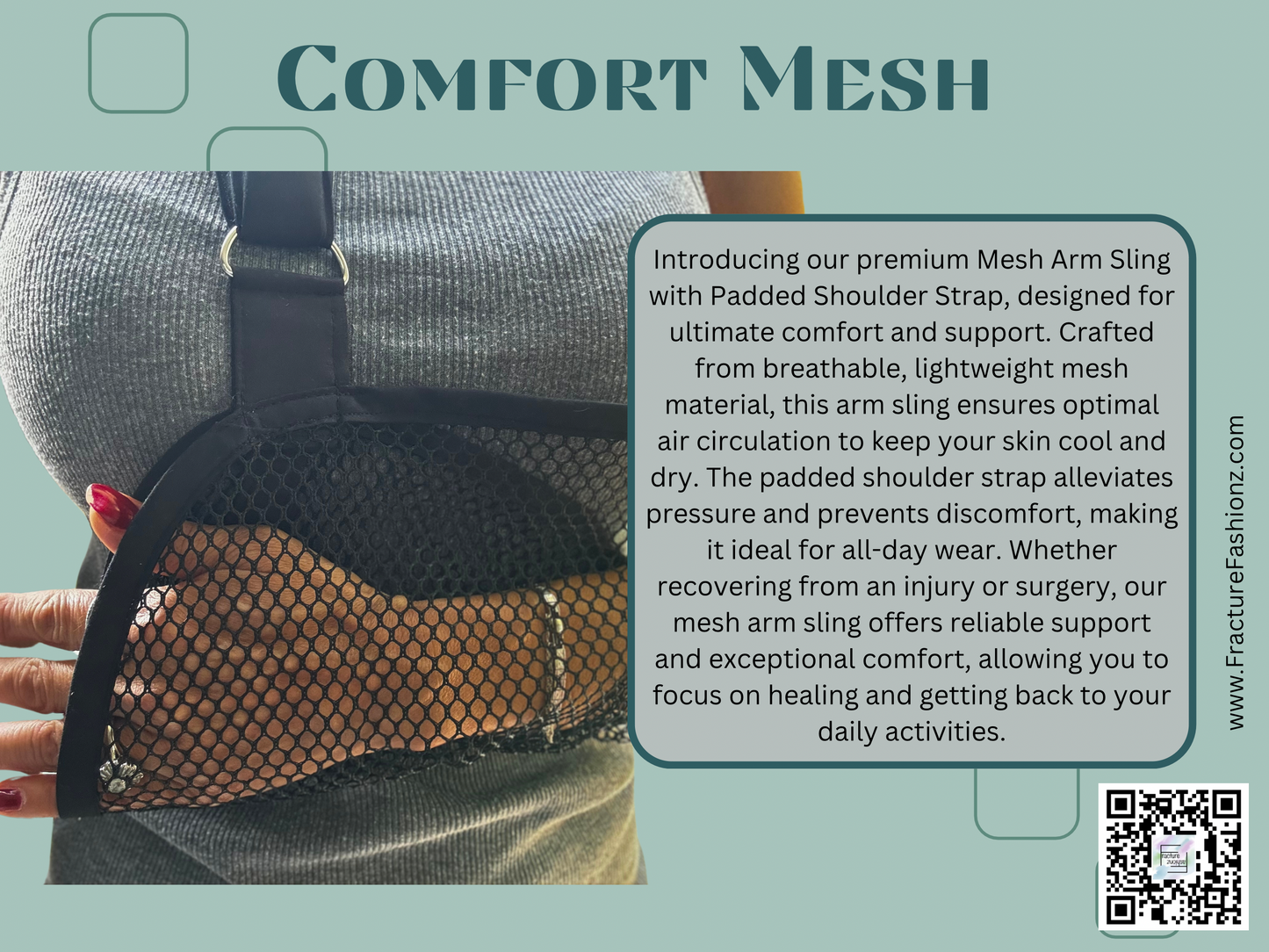 Arm Sling | ComfortPlus Mesh Arm Sling with Padded Shoulder Strap