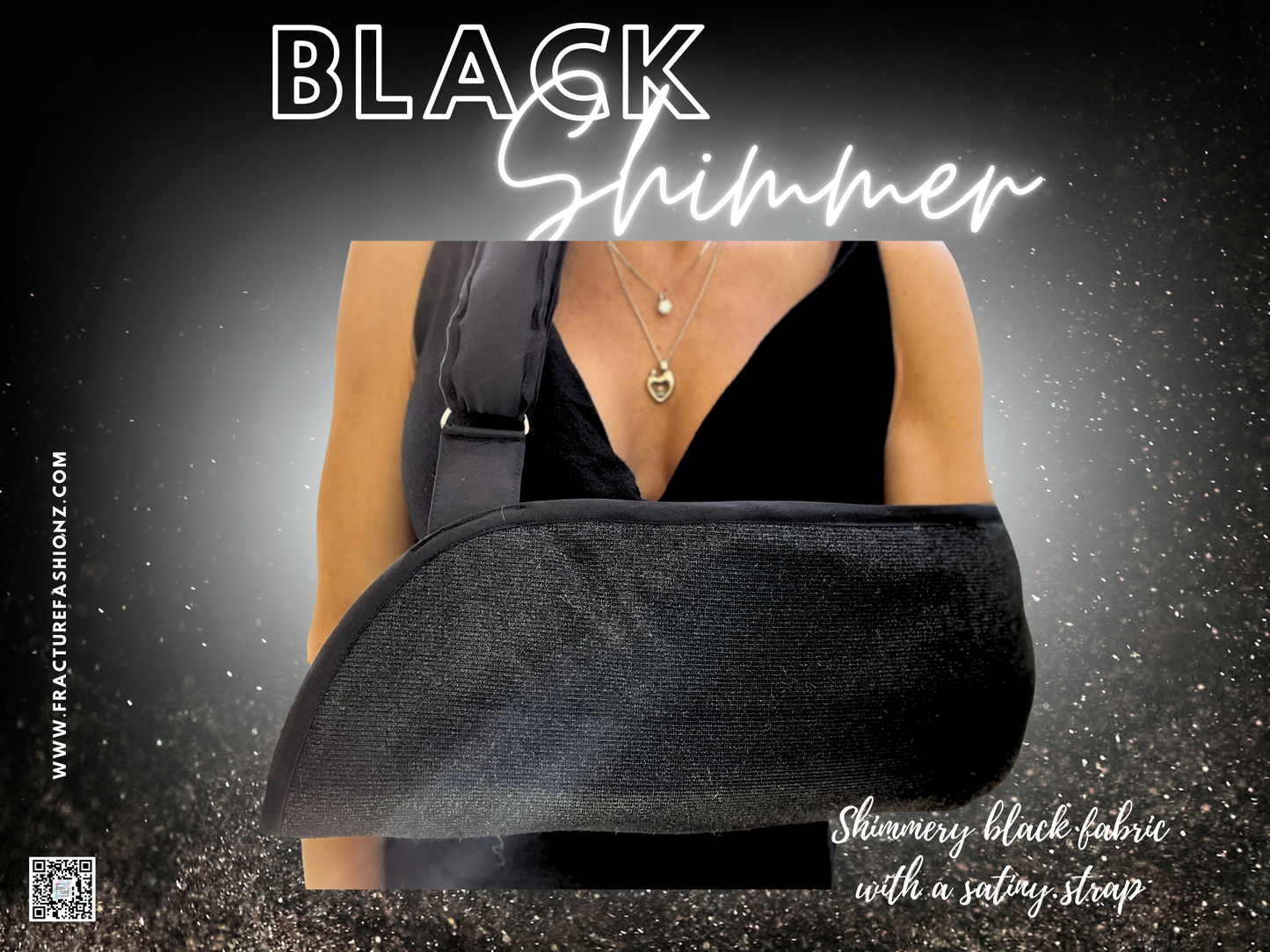 Arm Sling | Black Shimmer Designer Arm Sling