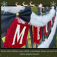 Bunting | Merry Christmas Banner - Red Sequin Fabric with White Faux Fur Trim, Santa-Inspired Holiday Decor, Festive Party Decoration with Black Bow
