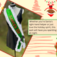 Écharpe | Étole à sequins verts « L'elfe du Père Noël » avec bordure en fourrure – Tenue écharpe de Noël du Père Noël