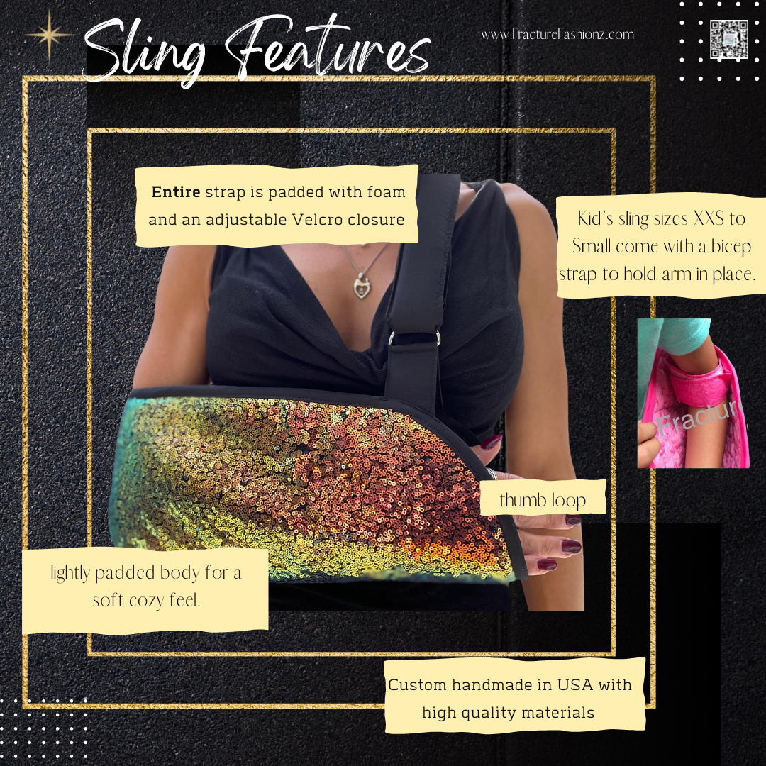 Arm Sling | Geo Shimmer Sequins Designer Arm Sling