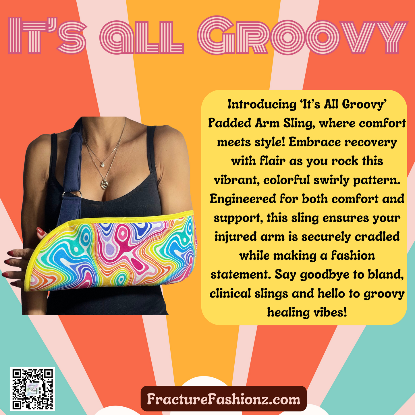 Arm Sling | It's All Groovy Cushioned Arm Sling - Tie Dye