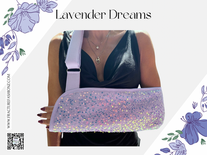 Arm Sling | Lavender Dreams: Sparkling Sequin Padded Arm Sling