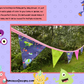 Guirlande | Guirlande de fanions en coton colorée sur le thème des monstres - Décoration de drapeaux de fête