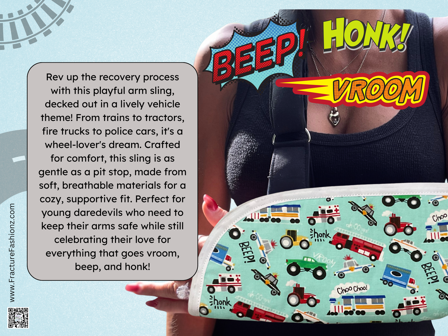Arm Sling | Beep Honk Vroom Arm Sling - fun car truck theme
