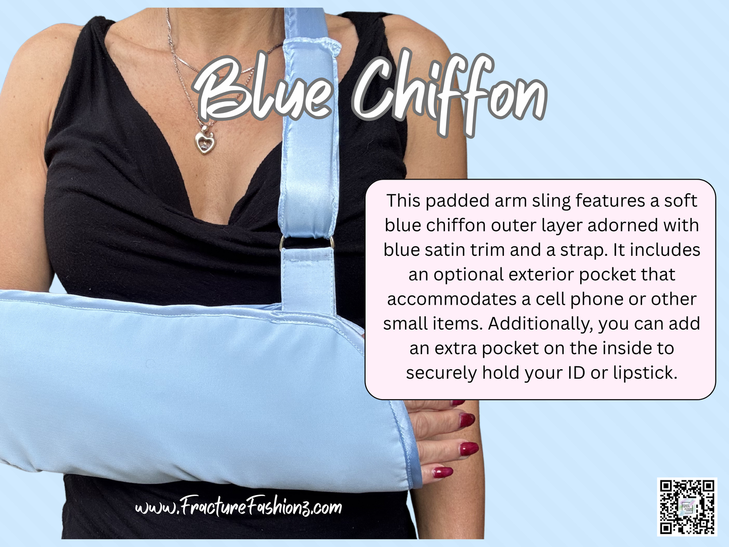 Arm Sling | Blue Chiffon Arm Sling