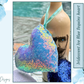 Sequins Puffy Icy Brilliance Hearts, Ornaments - Blues, Whites, Silver