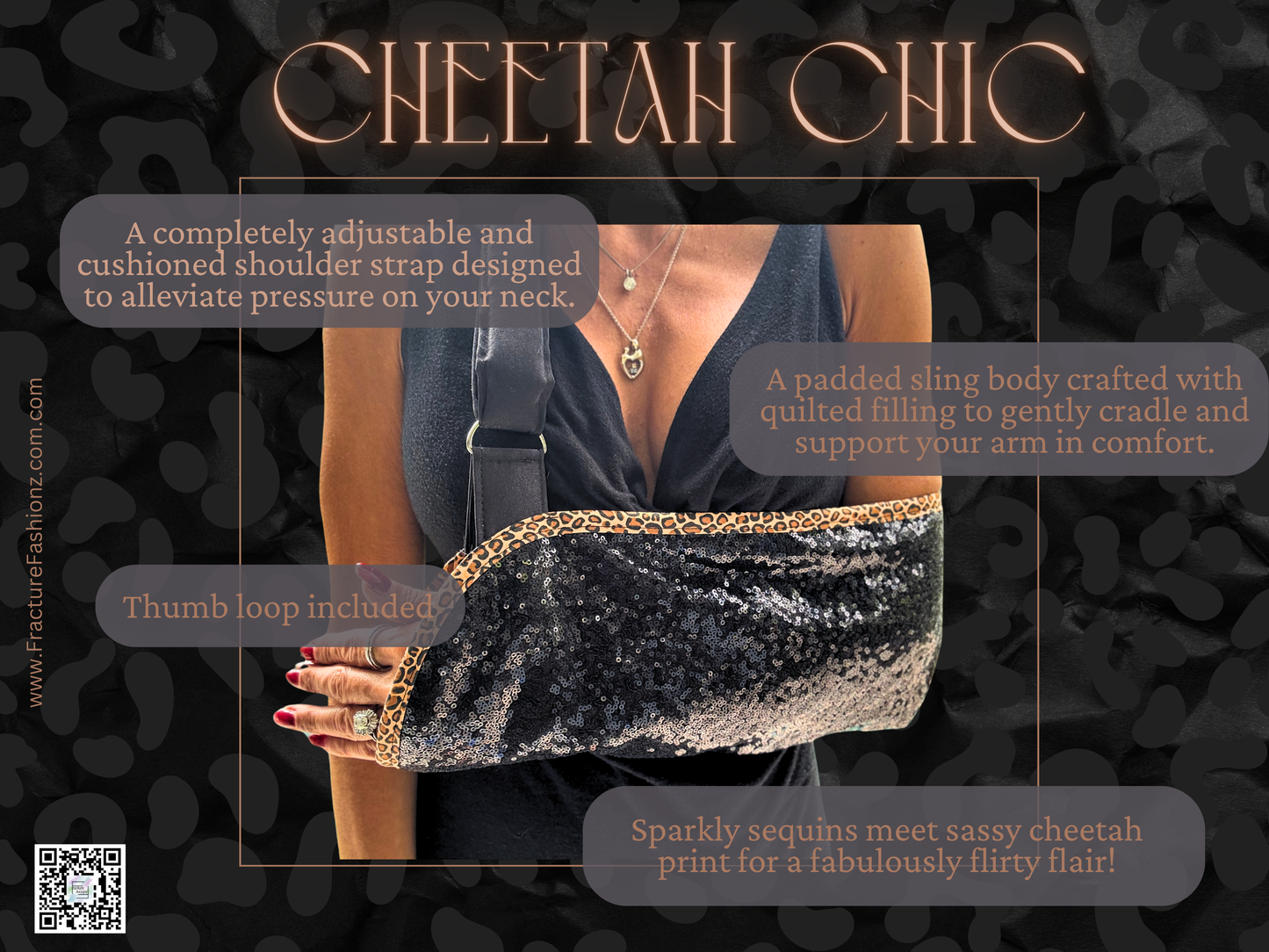 Arm Sling | Cheetah Chic Designer Arm Sling
