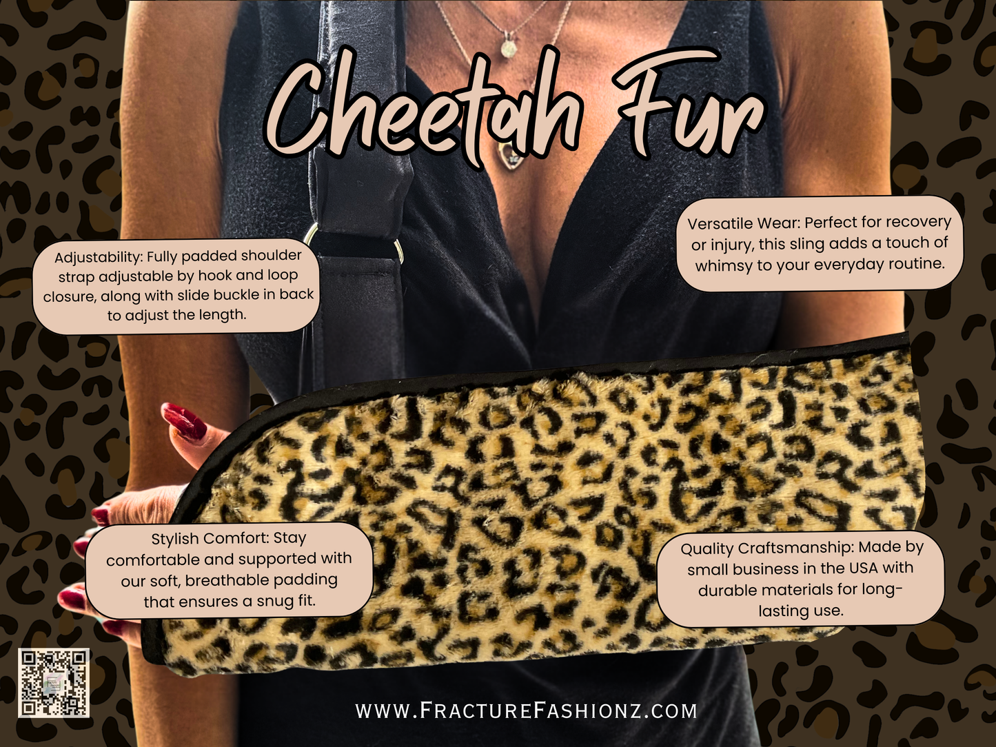 Arm Sling | Cheetah Fur Arm Sling
