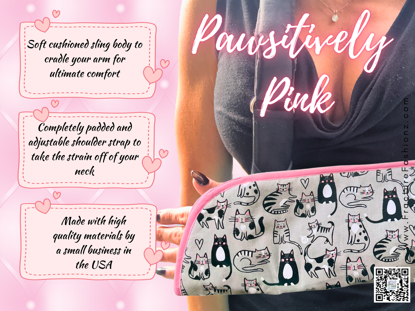 Arm Sling | Pawsitively Pink Cat Arm Sling
