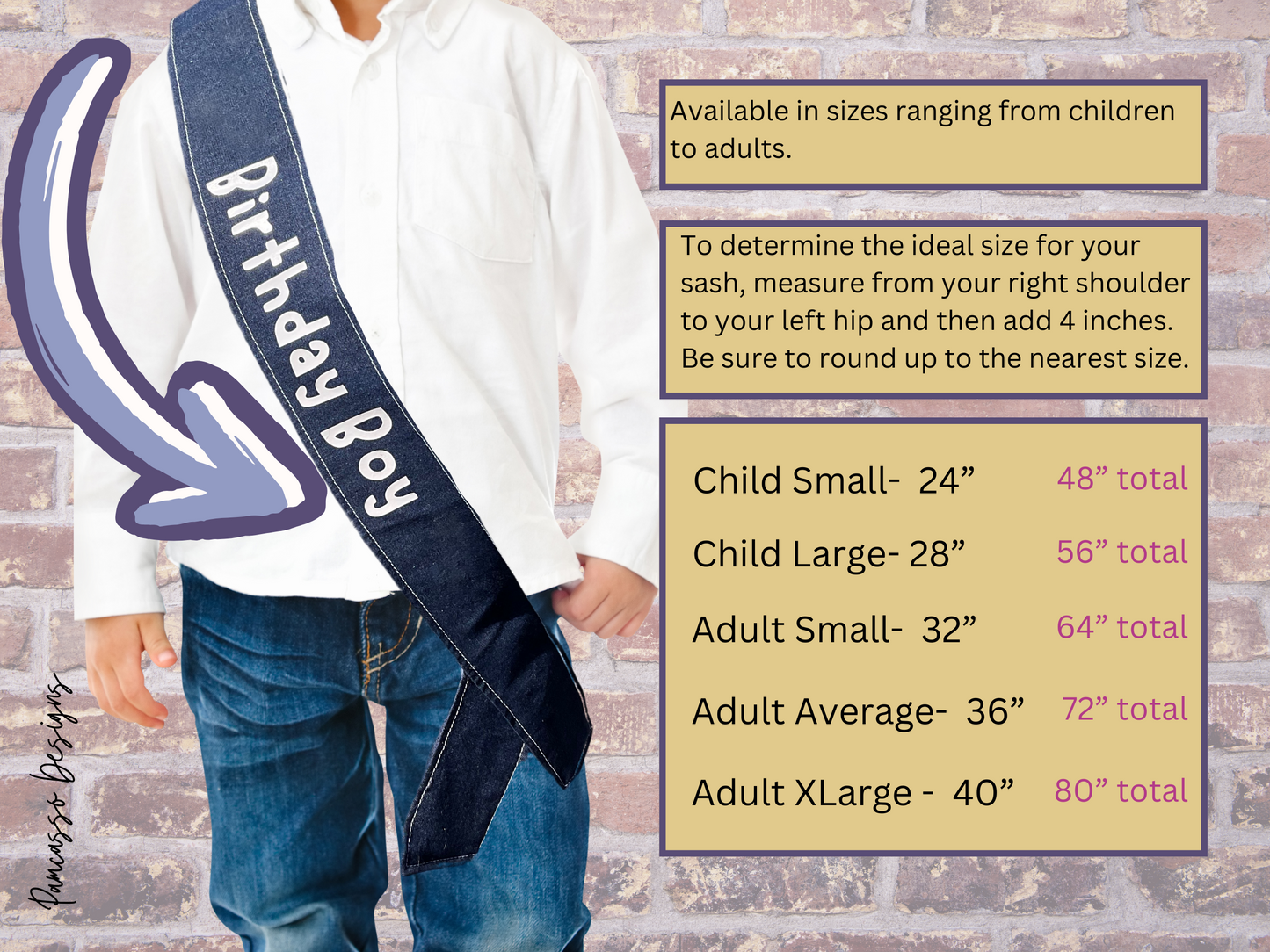 Sash | Dark Denim Party Sash