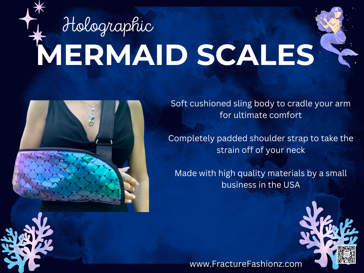 Arm Sling | Holographic Mermaid Scales Fashion Arm Sling