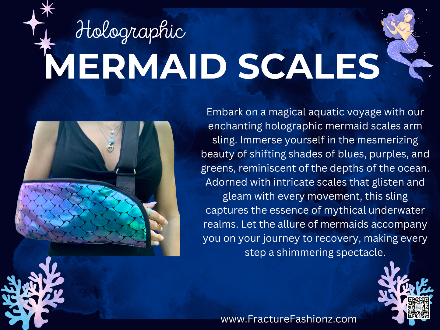 Arm Sling | Holographic Mermaid Scales Fashion Arm Sling