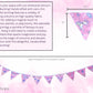 Whimsical Pink Unicorn Bunting, Birthday Party Flags